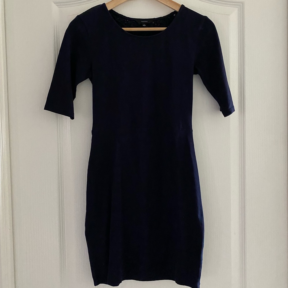 Aritzia Talula Navy Blue Lace Back Dress